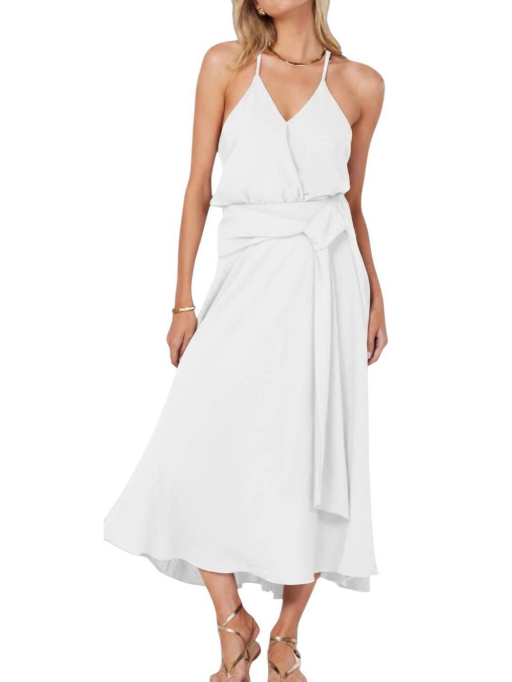 NEW BISHOP + YOUNG free spirit midi skirt in white